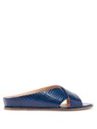 Matchesfashion.com Gabriela Hearst - Ellington Elaphe Slides - Womens - Dark Blue