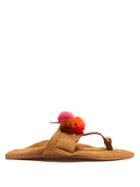Figue Lolita Pompom-embellished Suede Sandals