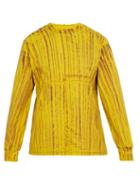 Matchesfashion.com Eckhaus Latta - Lapped Hand Dyed Cotton Shirt - Mens - Yellow