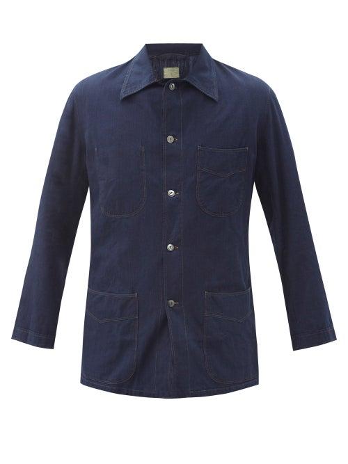 Matchesfashion.com L.e.j - Le Cat Plage Selvedge-denim Jacket - Mens - Indigo
