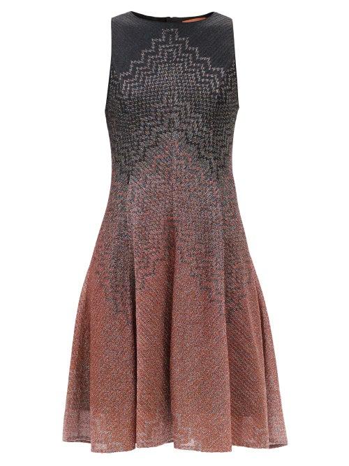 Ladies Rtw Missoni - Chevron-gradient Flared Dress - Womens - Black Multi