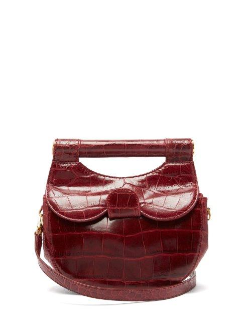 Matchesfashion.com Staud - Mini Madeline Crocodile Effect Leather Bag - Womens - Burgundy