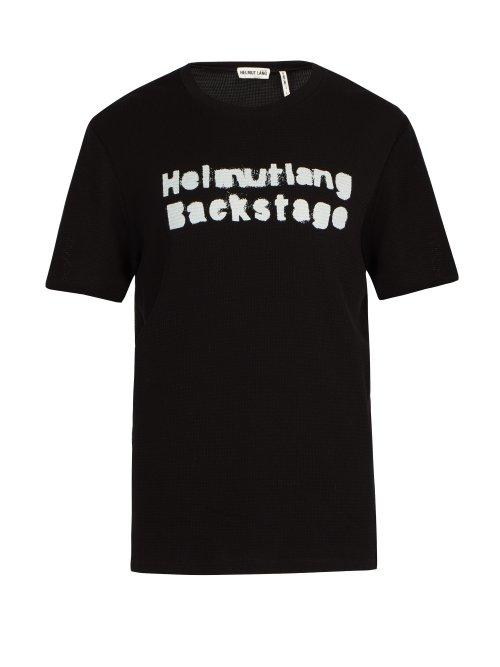 Matchesfashion.com Helmut Lang - Backstage Waffle Knit Cotton Blend T Shirt - Mens - Black