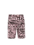 Matchesfashion.com Comme Des Garons Shirt - Graffiti-print Cotton Shorts - Mens - Pink