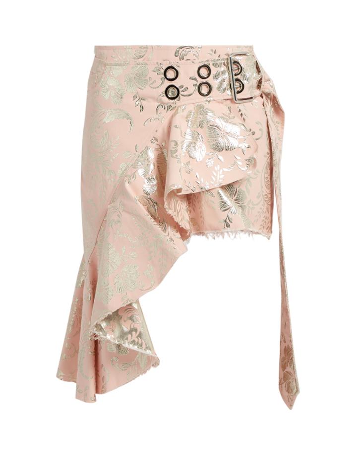 Marques'almeida Floral-brocade Asymmetric Mini Skirt