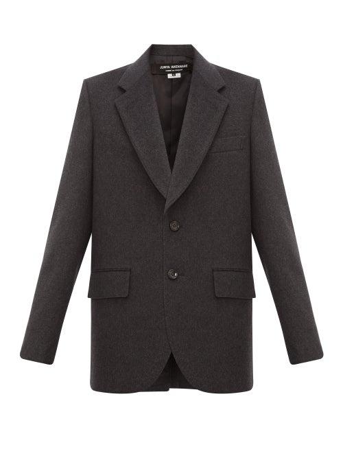 Matchesfashion.com Junya Watanabe - Single Breasted Wool Blend Blazer - Womens - Dark Grey