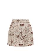 Matchesfashion.com Sir - Stella Print Linen Mini Skirt - Womens - Beige