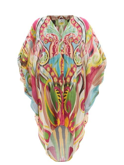 Etro - Earth Viola Printed Cotton-blend Kaftan - Womens - Multi