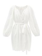 Loup Charmant - Gathered Swiss-dot Cotton-voile Dress - Womens - White