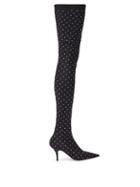 Matchesfashion.com Balenciaga - Knife Crystal-embellished Over-the-knee Boots - Womens - Black