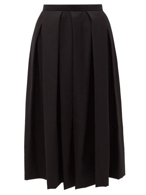 Matchesfashion.com Comme Des Garons Comme Des Garons - Inverted-pleat Wool-blend Twill Skirt - Womens - Black