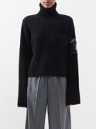 Moncler - Carded Roll-neck Flap-pocket Wool Sweater - Womens - Black