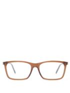 Matchesfashion.com Saint Laurent - Rectangular Acetate Glasses - Mens - Brown