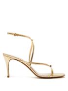 Matchesfashion.com Valentino - Rockstud Embellished Metallic Leather Sandals - Womens - Gold
