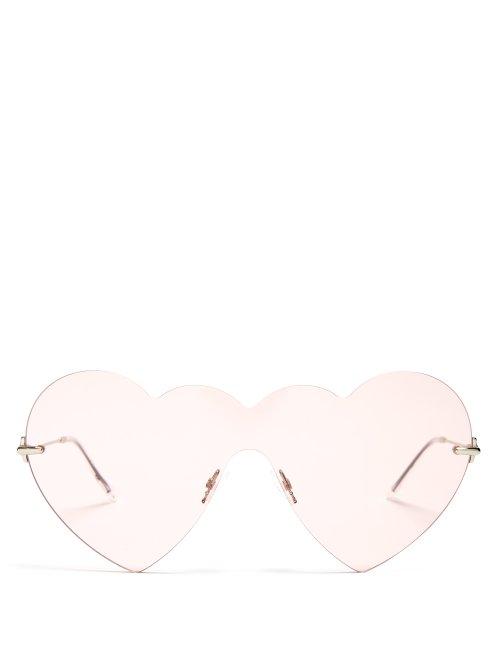 Matchesfashion.com Christopher Kane - Heart Shaped Frame Sunglasses - Womens - Pink