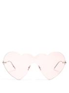 Matchesfashion.com Christopher Kane - Heart Shaped Frame Sunglasses - Womens - Pink