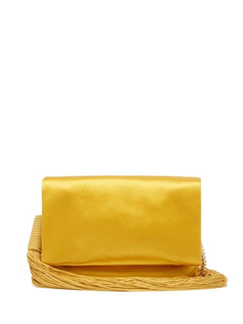 Matchesfashion.com Galvan - Tasselled Satin Shoulder Bag - Womens - Gold