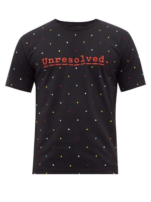 Matchesfashion.com Paco Rabanne - Unresolved Crystal-embellished Cotton T-shirt - Mens - Black