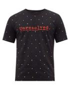 Matchesfashion.com Paco Rabanne - Unresolved Crystal-embellished Cotton T-shirt - Mens - Black