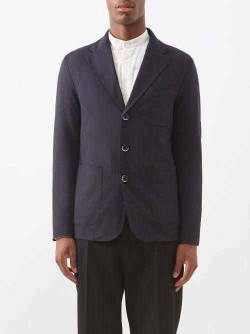 Barena Venezia - Torceo Single-breasted Wool-blend Blazer - Mens - Navy