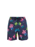 Matchesfashion.com Vilebrequin - Mahina Turtle-print Swim Shorts - Mens - Navy Multi