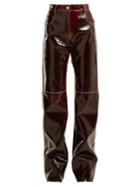 Msgm Relaxed Crinkle-effect Vinyl Trousers