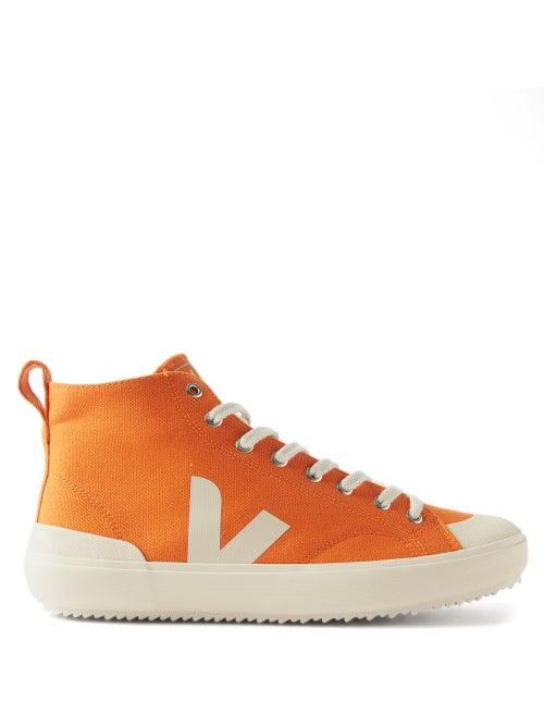 Veja - Nova V-logo Canvas Trainers - Mens - Orange