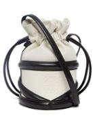 Alexander Mcqueen - Soft Curve Drawstring Leather Cross-body Bag - Womens - Black White