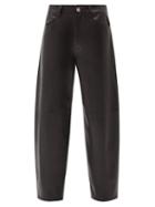 Wandler - Chamomile Barrel-leg Leather Trousers - Womens - Black