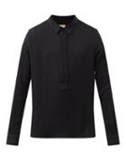 Albus Lumen - Fidera Half-button Cotton-muslin Shirt - Mens - Black