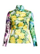 Richard Quinn Floral And Polka-dot Cape-sleeve Top