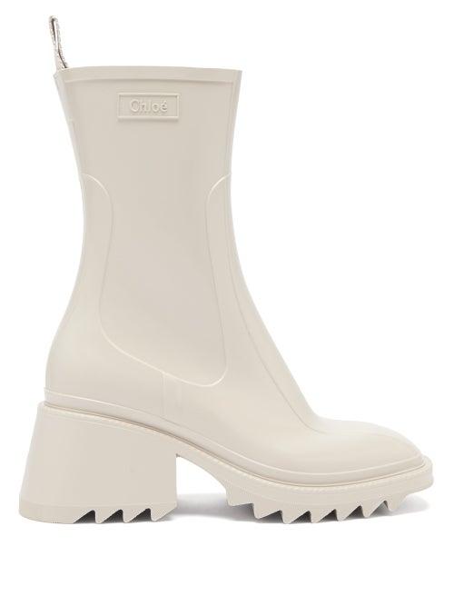 Matchesfashion.com Chlo - Betty Heeled Rubber Boots - Womens - Grey