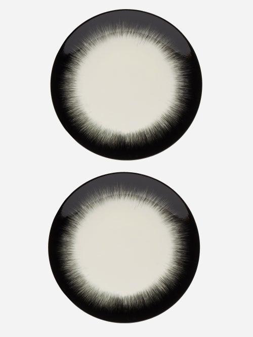 Serax - Set Of Two Porcelain Plates - Black White
