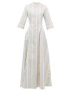 Matchesfashion.com Evi Grintela - Amaryllis Striped Cotton Shirt Dress - Womens - Multi