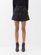 Sa Su Phi - Valentina Drawstring-waist Silk-blend Shorts - Womens - Black
