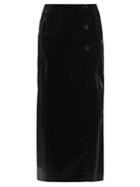Matchesfashion.com Raf Simons - Buttoned Side-slit Long Skirt - Womens - Black