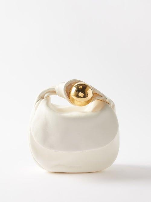 Jil Sander - Sphere Handle Leather Clutch - Womens - Cream