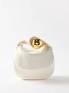 Jil Sander - Sphere Handle Leather Clutch - Womens - Cream