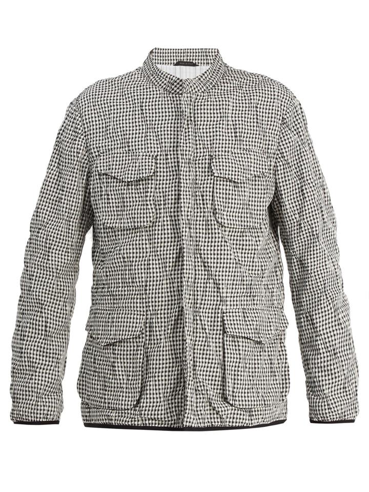 Giorgio Armani Stand-collar Checked Jacket