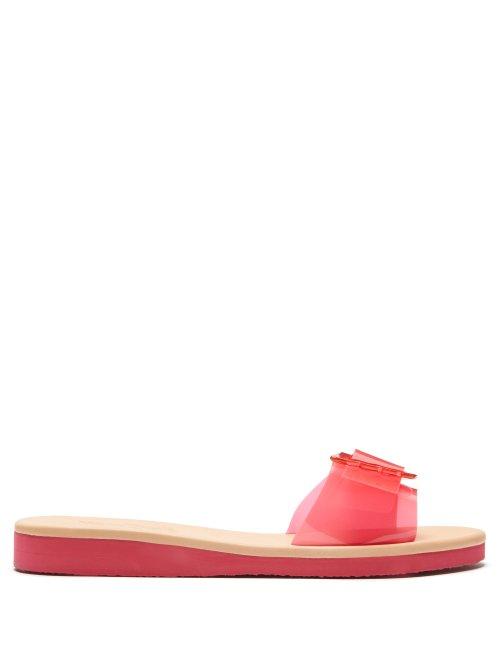 Matchesfashion.com Ancient Greek Sandals - Aglaia Buckled Vinyl Slides - Womens - Fuchsia