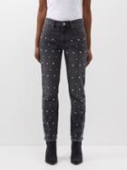Isabel Marant Toile - Dulano Faux Pearl-stud Straight-leg Jeans - Womens - Black Grey