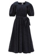 Matchesfashion.com Merlette - Agustin Square-neck Cotton Sun Dress - Womens - Navy