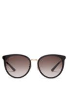 Matchesfashion.com Gucci - Oversized Acetate Cat-eye Sunglasses - Womens - Black Gold