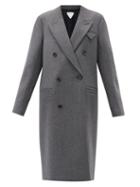 Matchesfashion.com Bottega Veneta - Longline Double-breasted Wool Coat - Womens - Grey