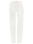 Ladies Rtw Ganni - High-rise Straight-leg Jeans - Womens - White