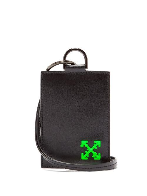 Matchesfashion.com Off-white - Logo Leather Cardholder Lanyard - Mens - Black