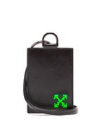 Matchesfashion.com Off-white - Logo Leather Cardholder Lanyard - Mens - Black