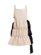 Matchesfashion.com No. 21 - Bow Embellished Tiered Twill Dress - Womens - Light Pink