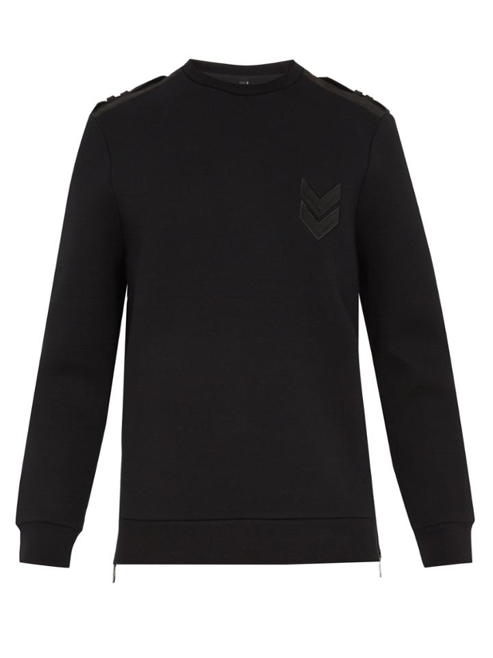 Neil Barrett Badge-appliqu Stretch-neoprene Sweatshirt