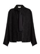 The Row Connie Tie-neck Tweed Jacket